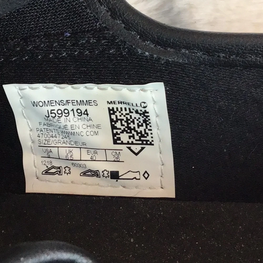 Merrell Black Zip Top Athletic Shoes Slip-On Sneakers Walking Shoes Size 9 - Picture 9 of 11